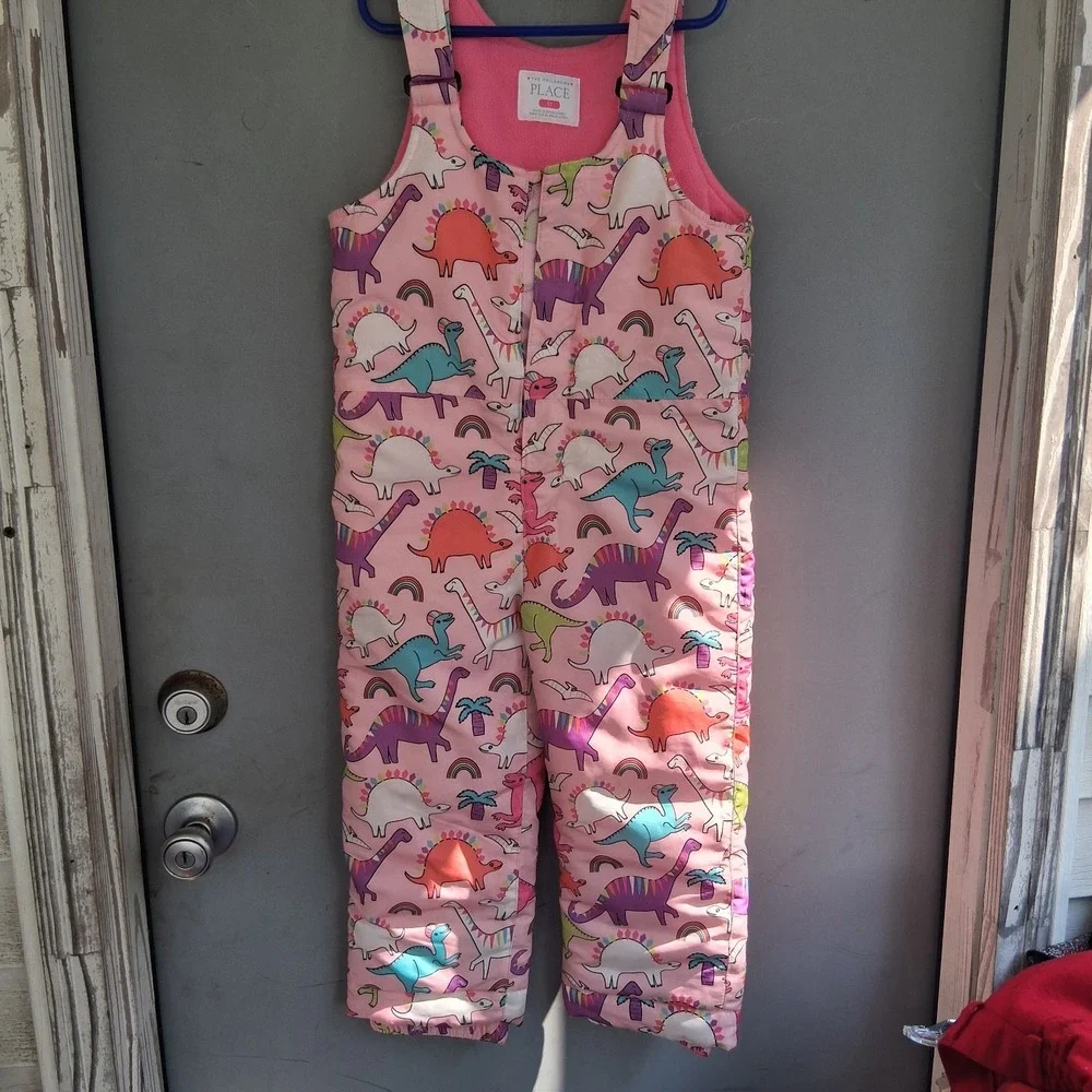 Baby Girls Snow Pants 5t Pink Dinosaurs AOP EUC Children's Place TCP Gymboree